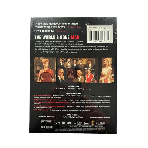 Mad Men Complete Third Season DVD Box Set New - Picture 2 of 2